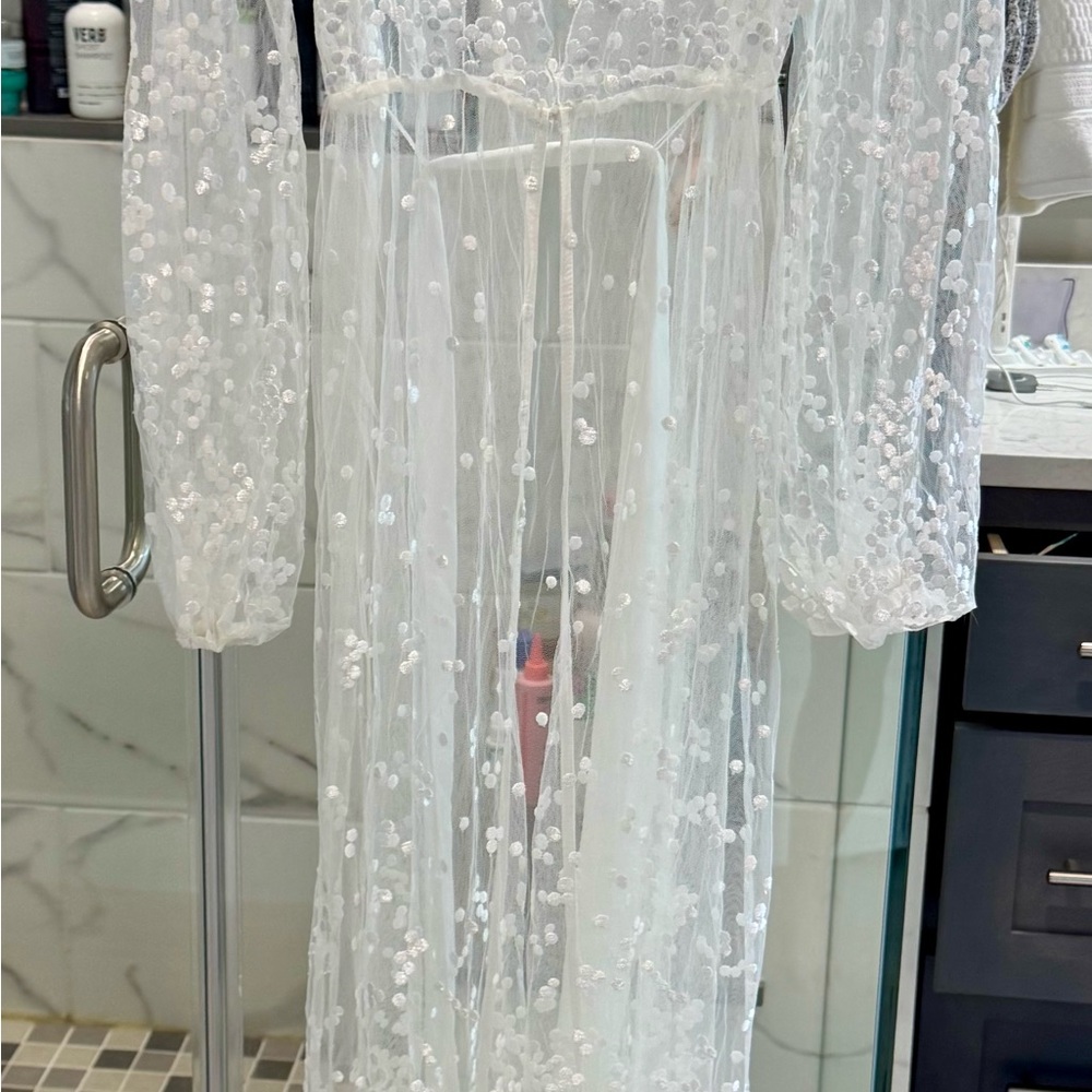 Elegant White Sheer Robe